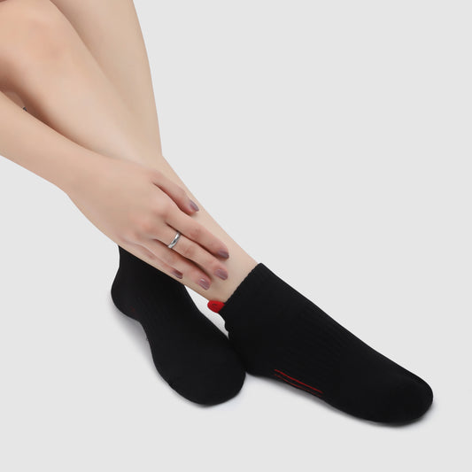 Terry Ankle Socks-Black