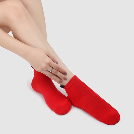 Terry Ankle Socks-Red
