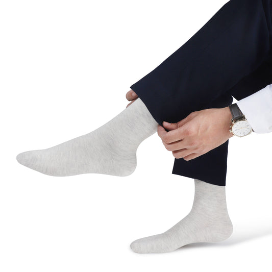 Men Crew Length Seamless Socks-Acru Melange