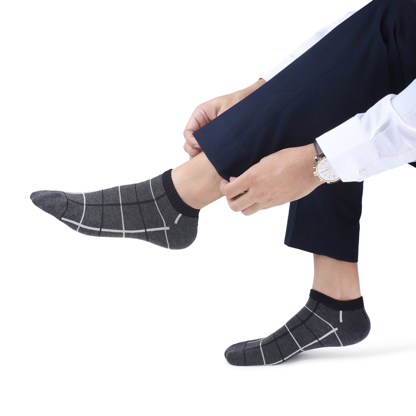 Men Sneaker Length Socks- Charcoal Grey