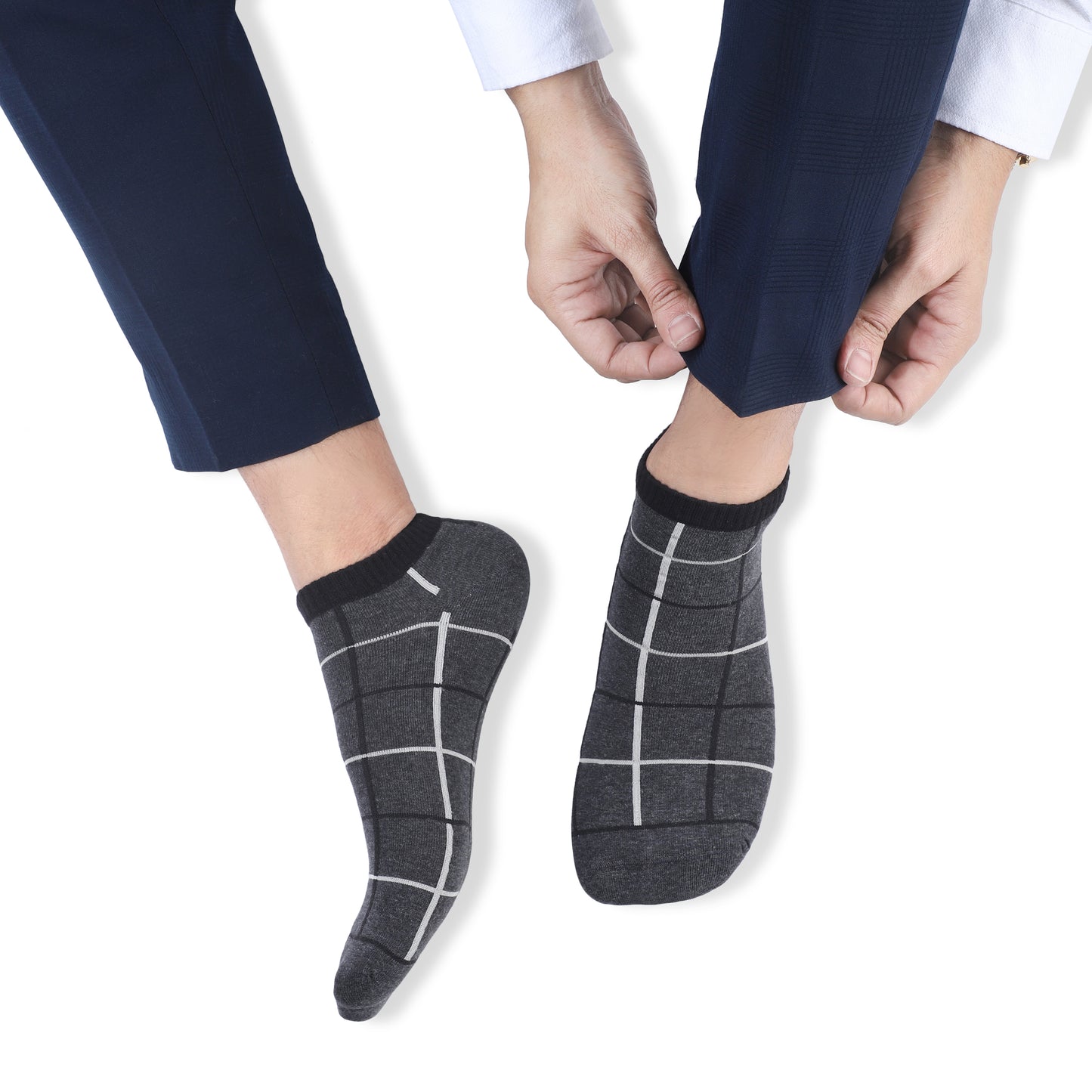 Men Sneaker Length Socks- Charcoal Grey