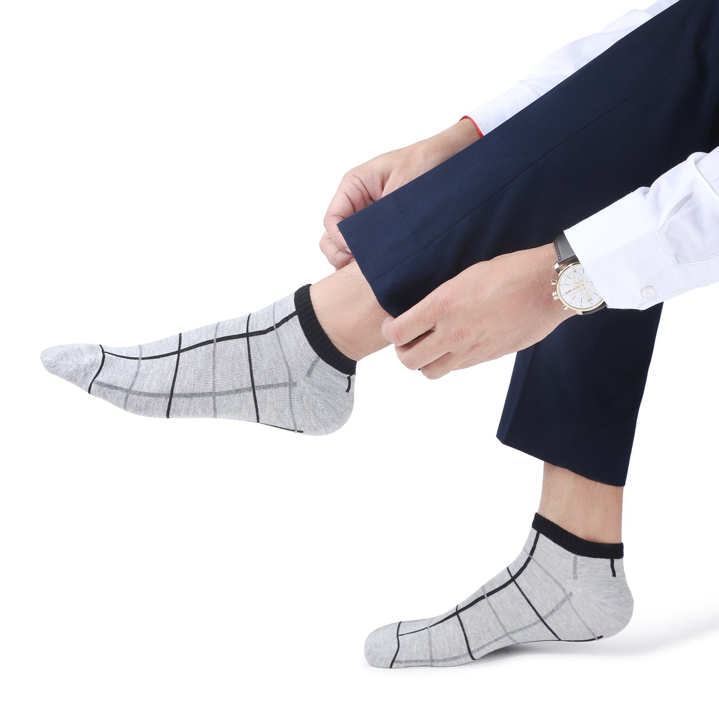 Men Sneaker Length Socks- Light Grey