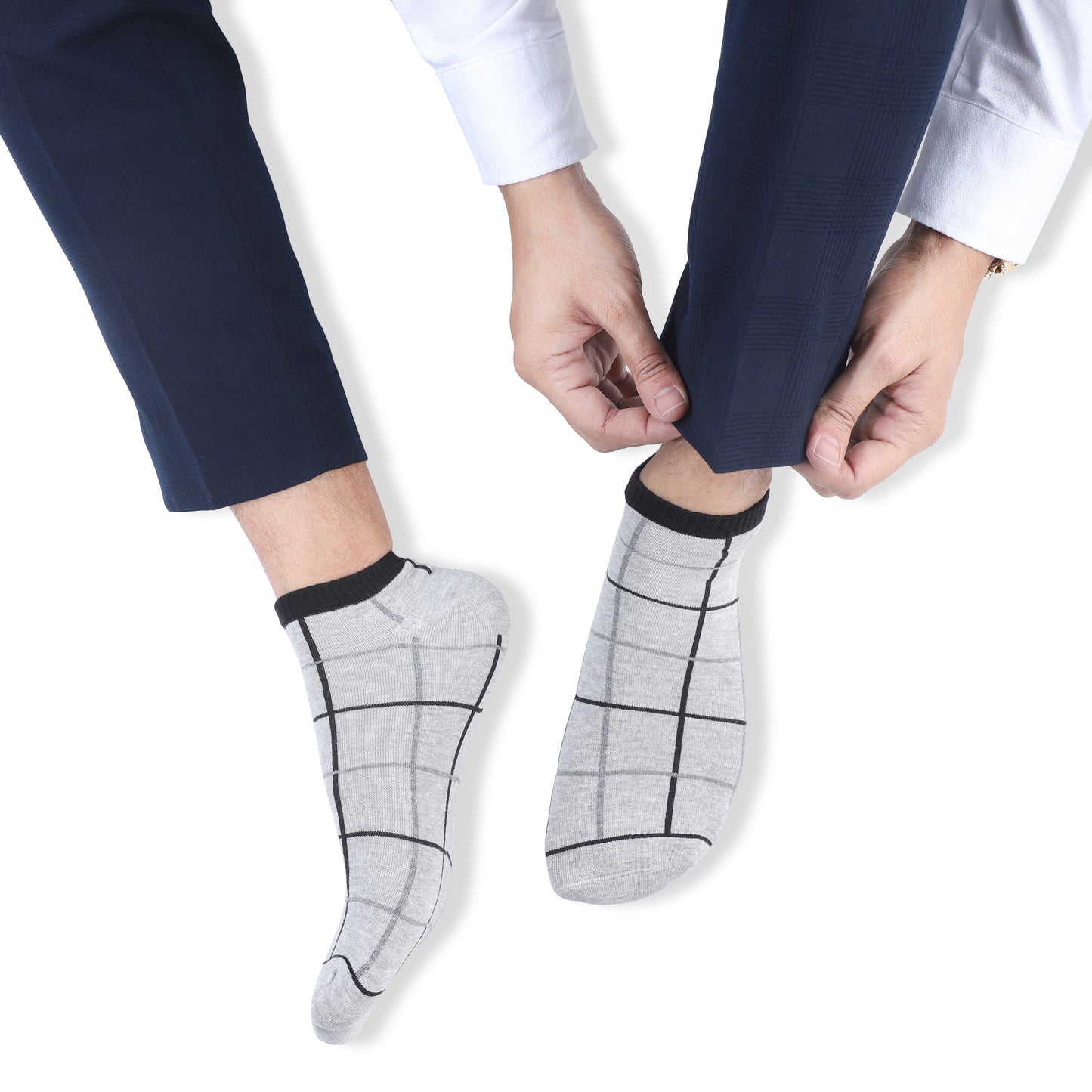 Men Sneaker Length Socks- Light Grey