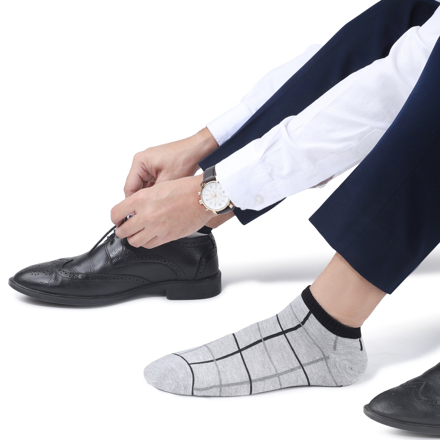 Men Sneaker Length Socks- Light Grey