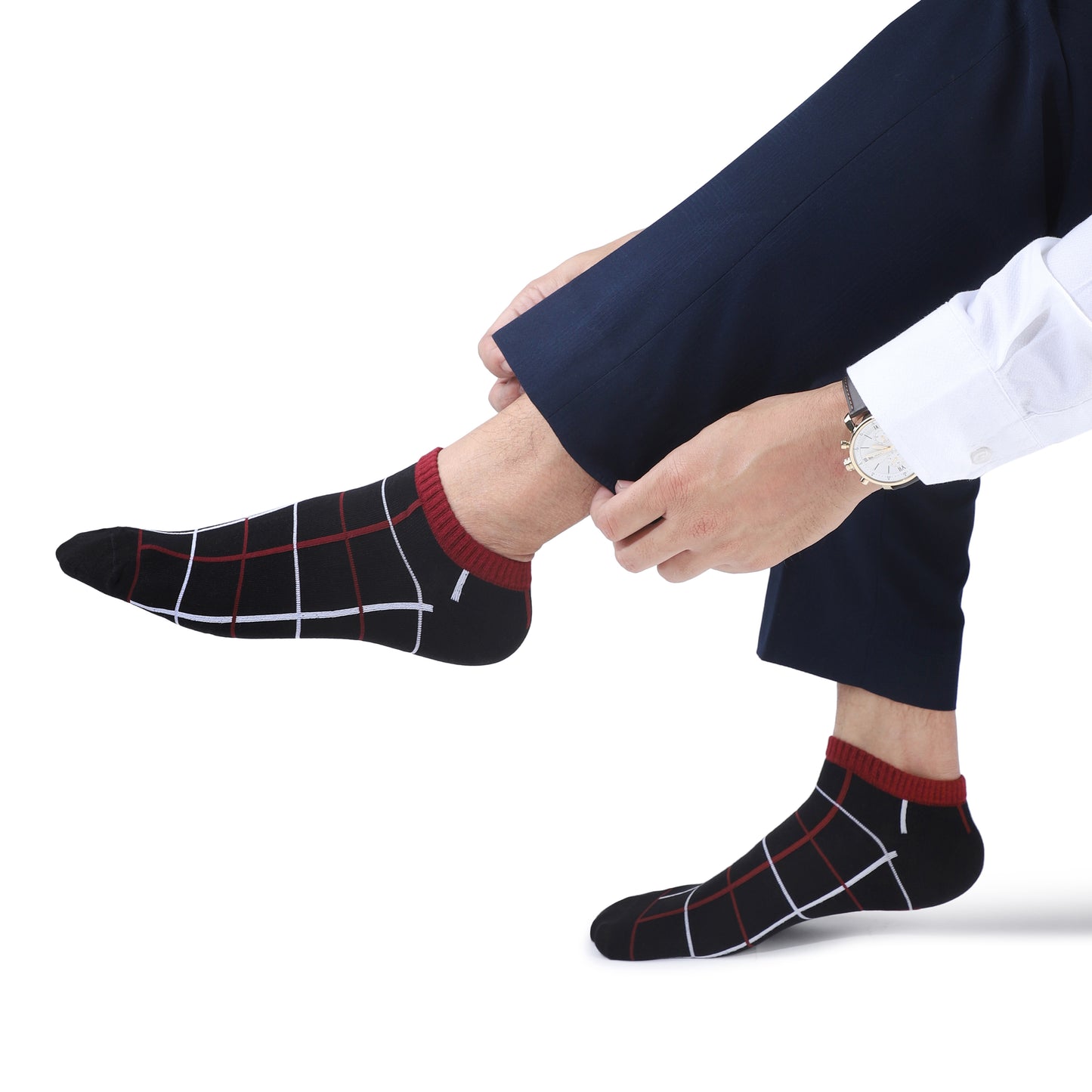 Men Sneaker Length Socks- Black