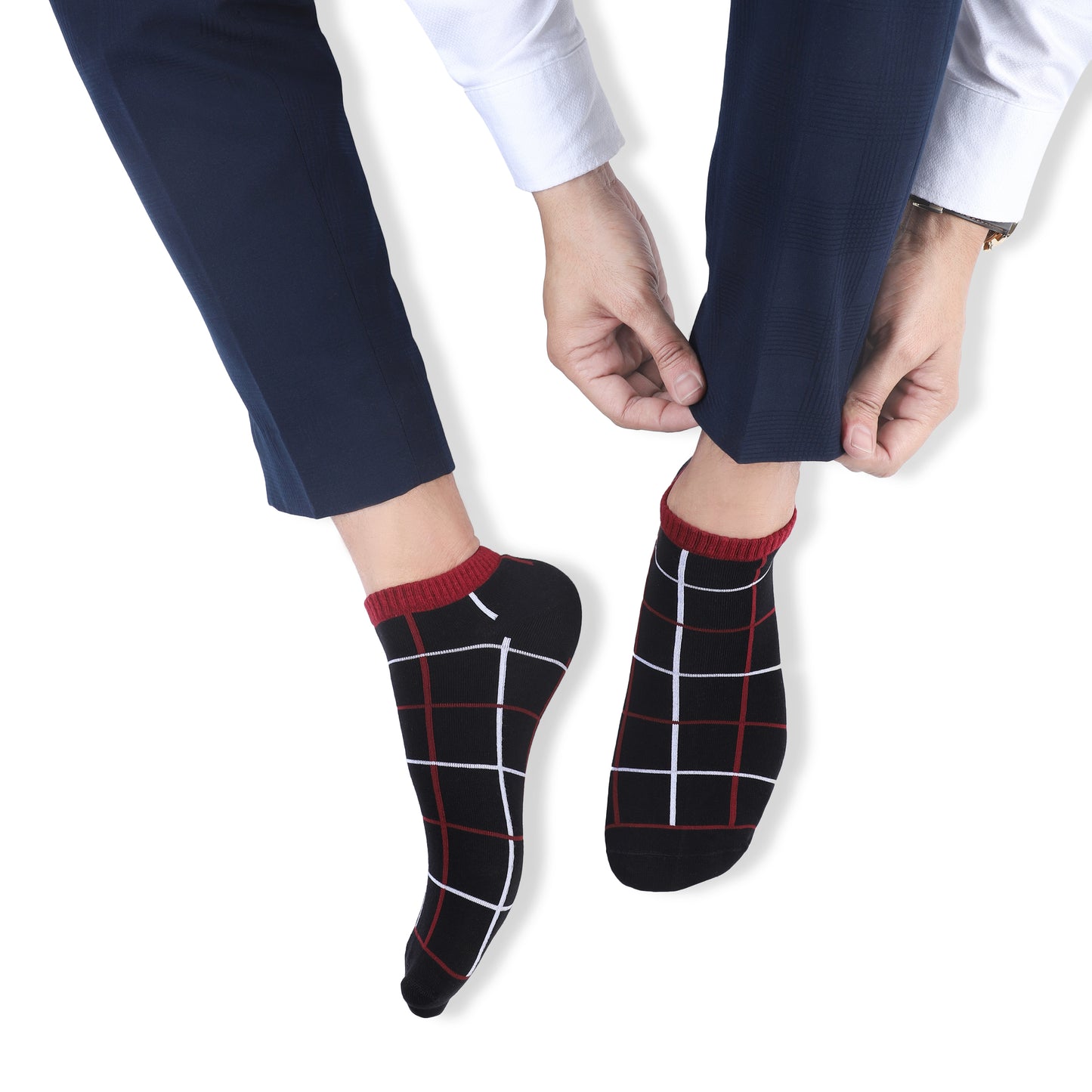 Men Sneaker Length Socks- Black