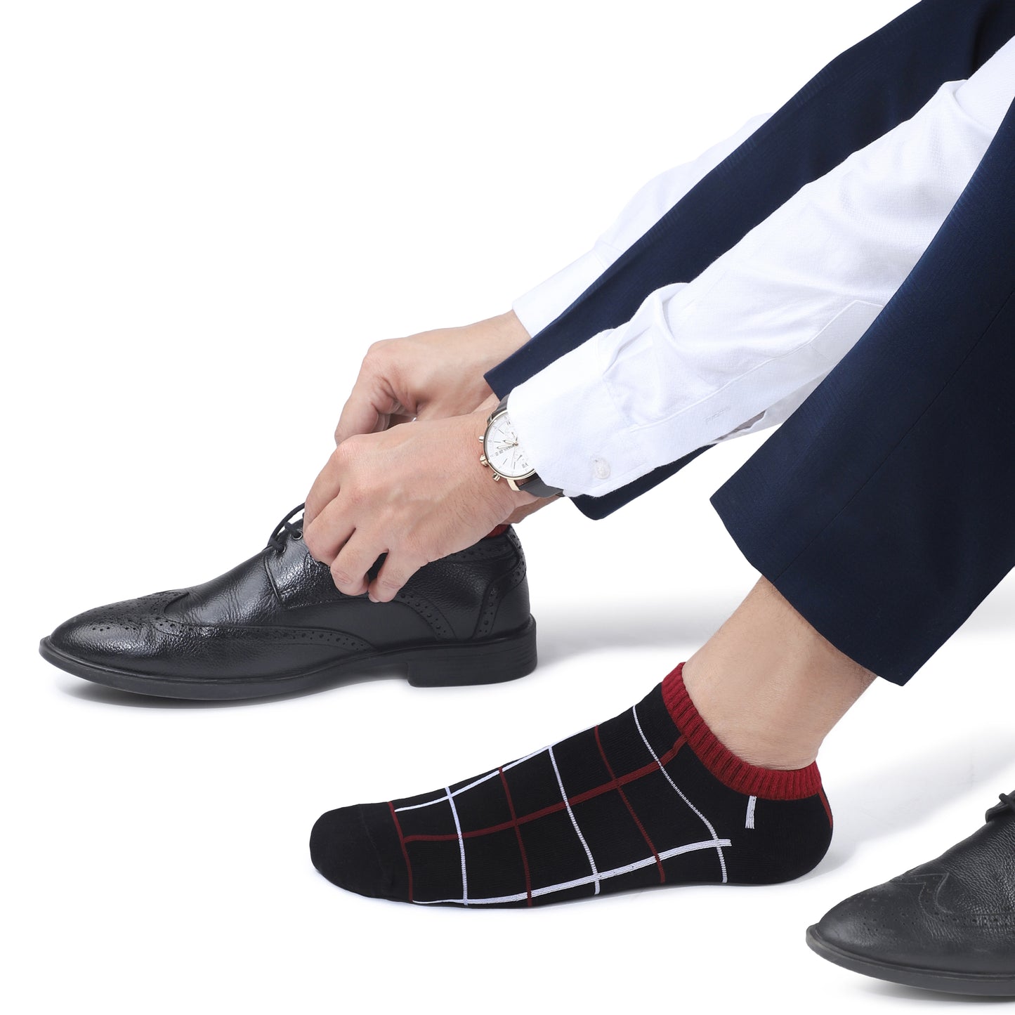 Men Sneaker Length Socks- Black