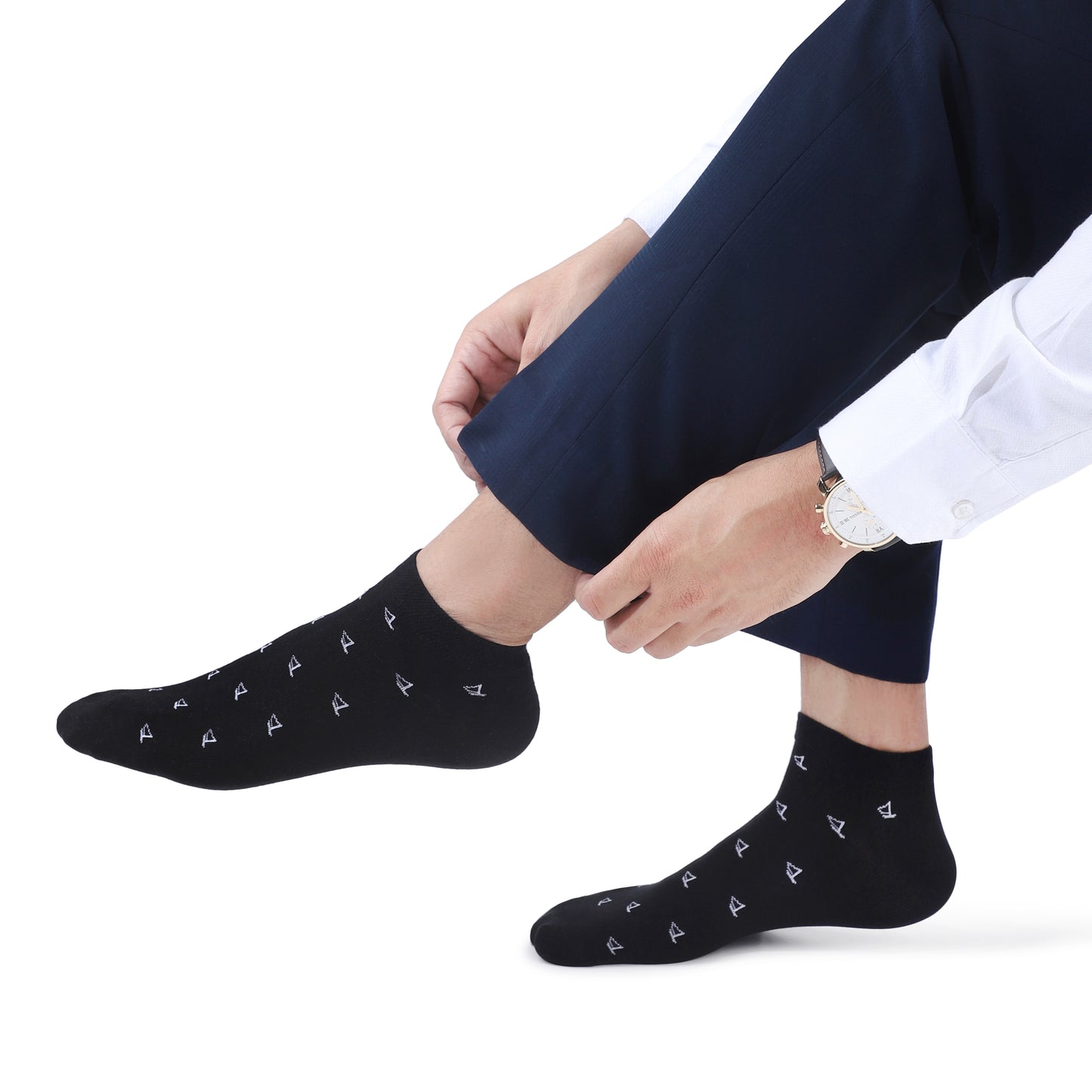 Men Sneaker Length Socks- Black