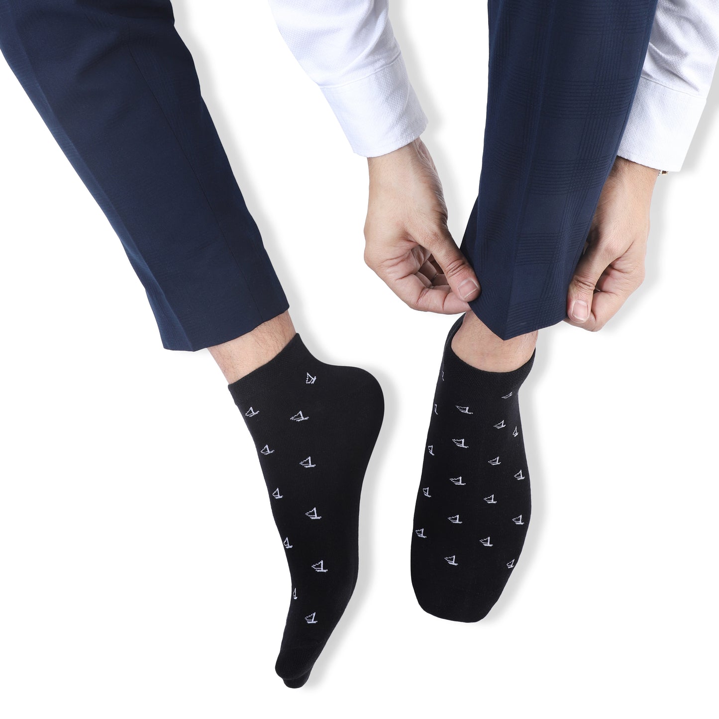 Men Sneaker Length Socks- Black