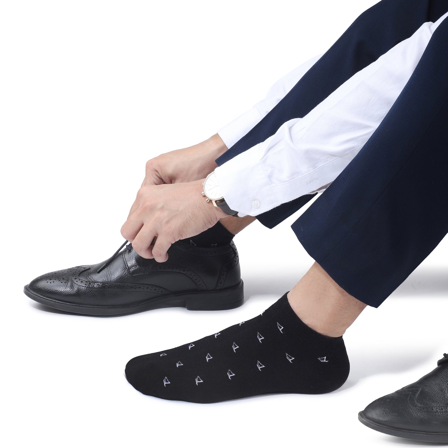 Men Sneaker Length Socks- Black