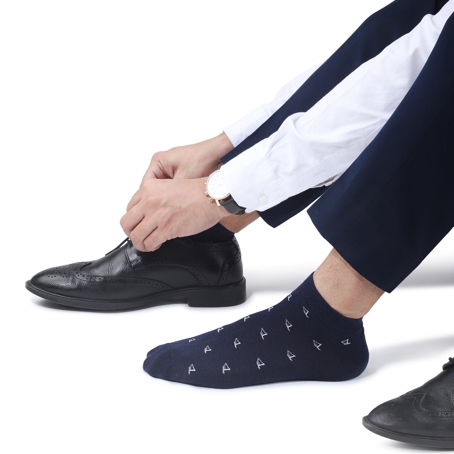 Men Sneaker Length Socks- Navy Blue