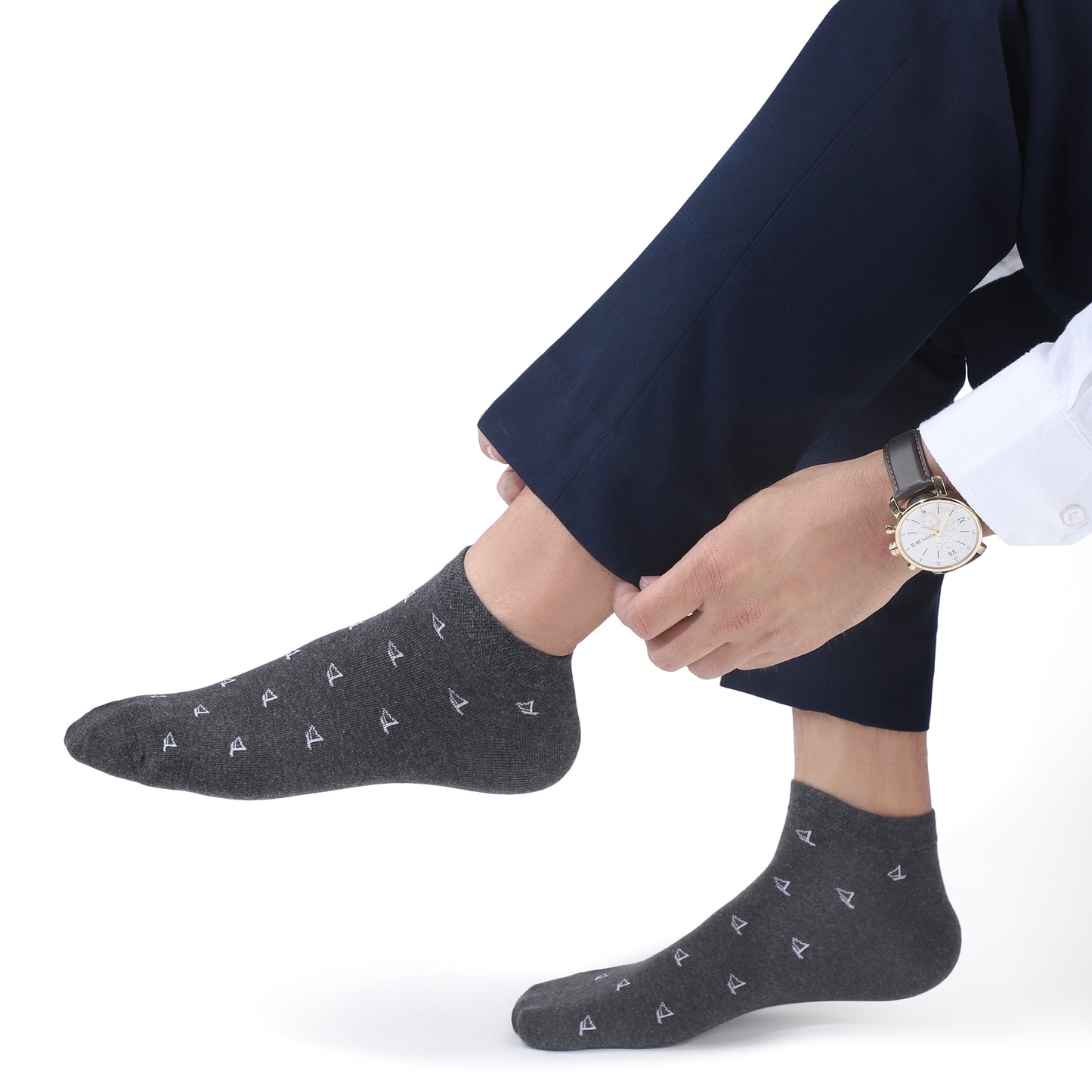 Men Sneaker Length Socks- Charcoal Grey