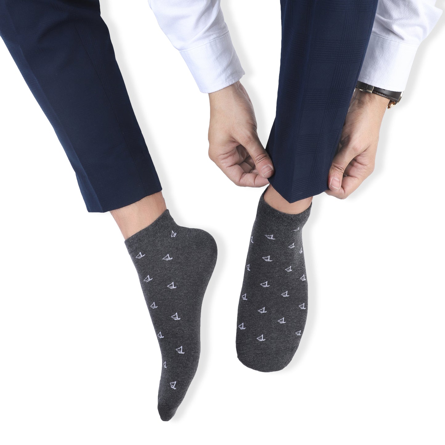 Men Sneaker Length Socks- Charcoal Grey