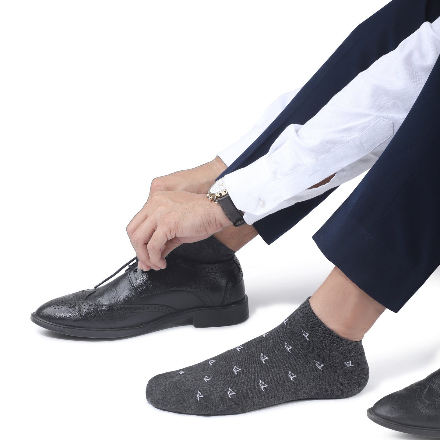 Men Sneaker Length Socks- Charcoal Grey