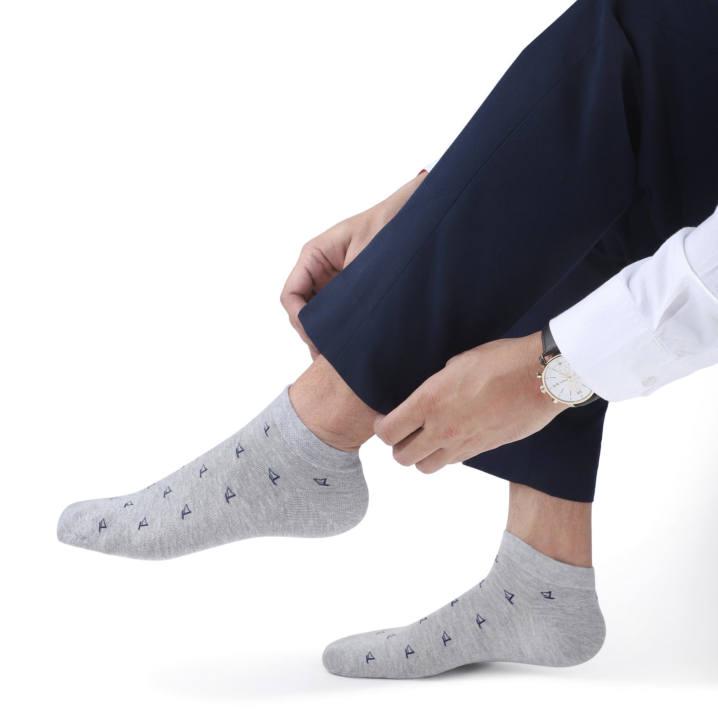 Men Sneaker Length Socks- Light Grey