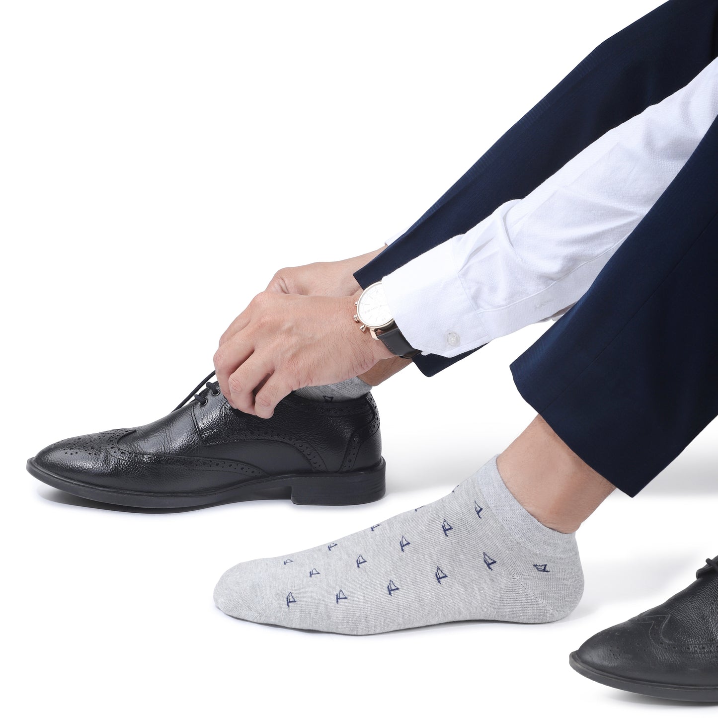 Men Sneaker Length Socks- Light Grey