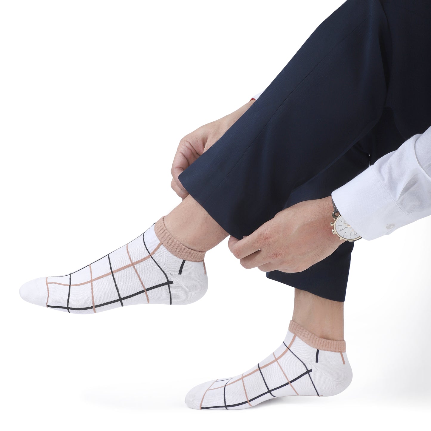 Men Sneaker Length Socks- White