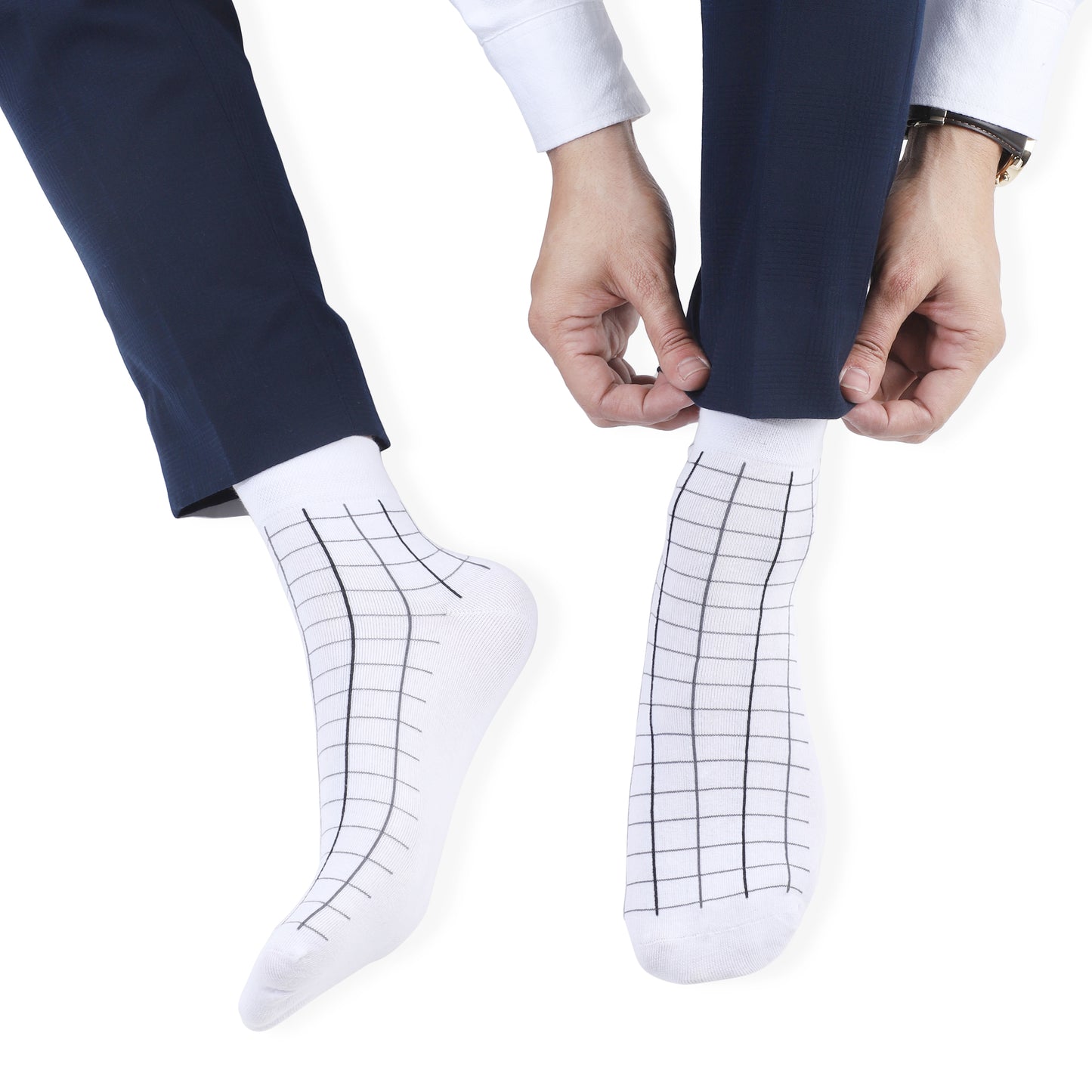 Men Ankle Length Socks- White