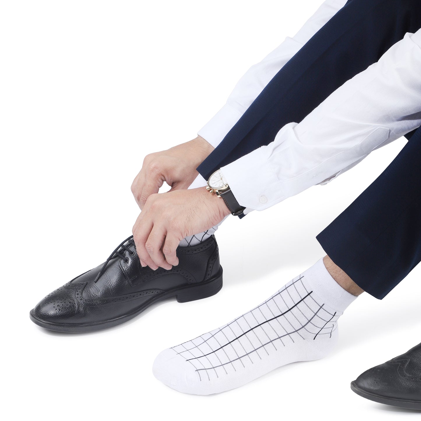 Men Ankle Length Socks- White