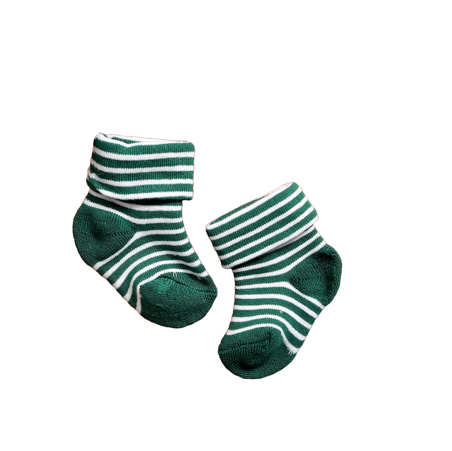 New Born Baby Stripes Cotton Socks (Green)