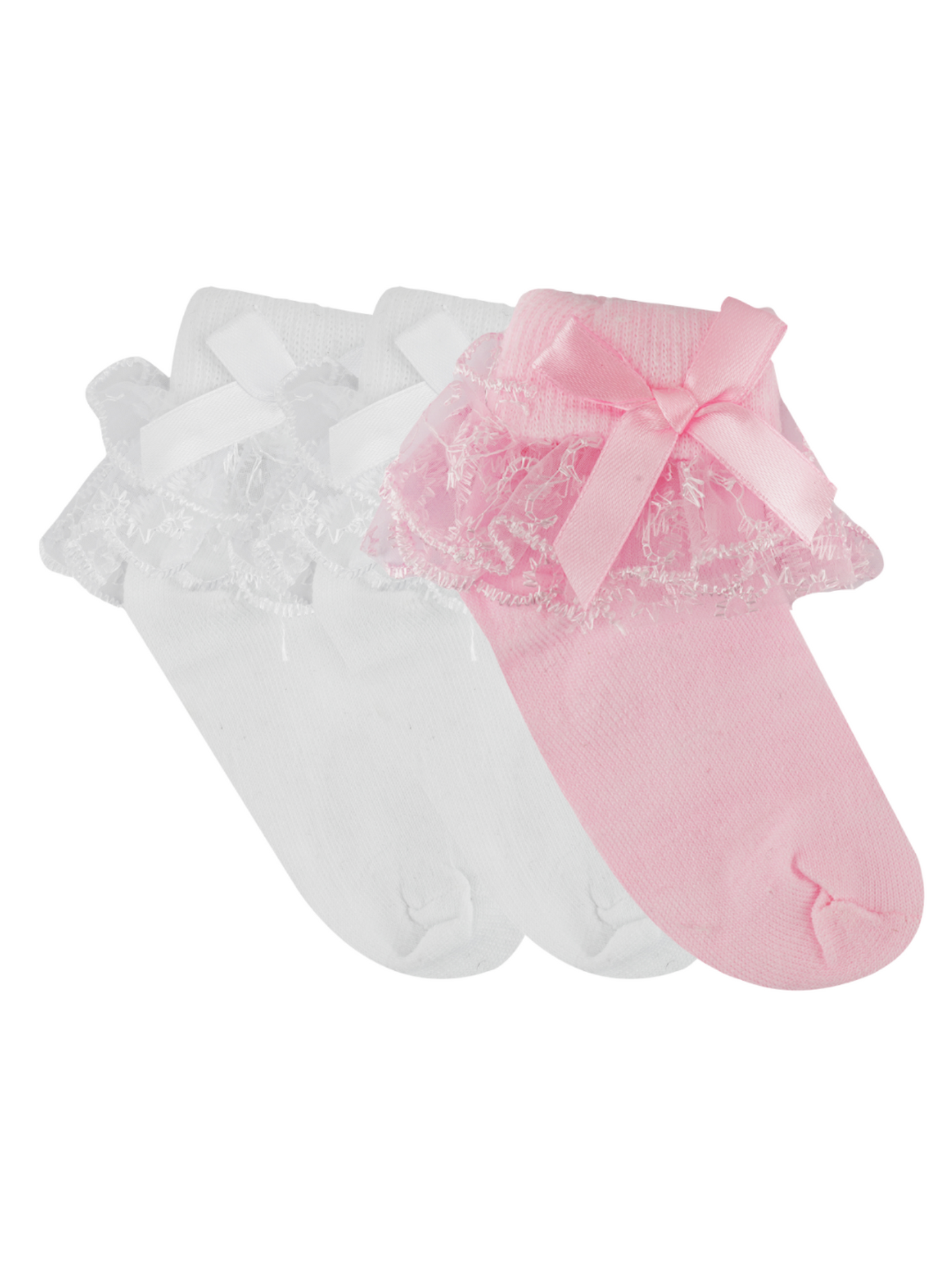 Kids Frill Cotton Socks for Children - Pack of 3 (Assorted)