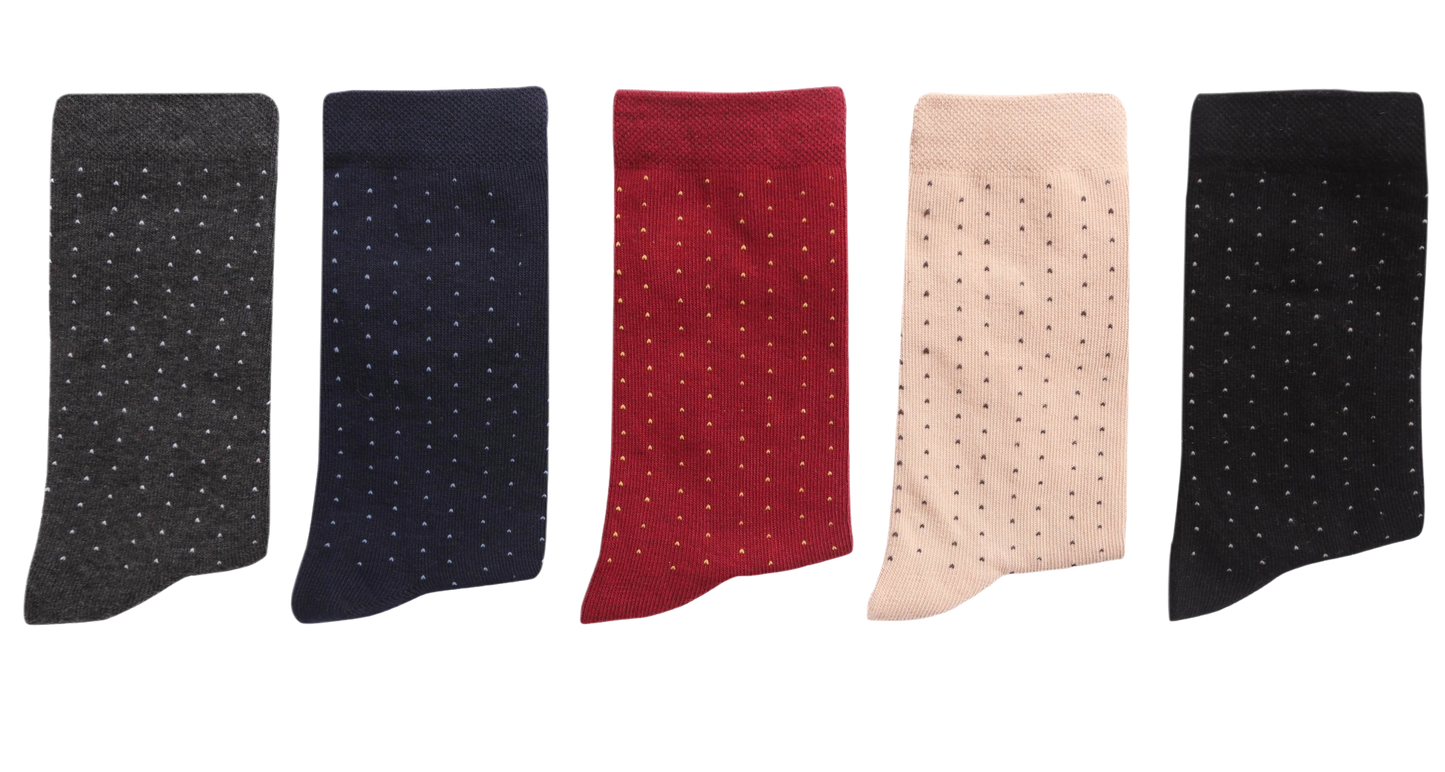 Dot Pattern Regular Cotton Thumb Socks (Multicolor)