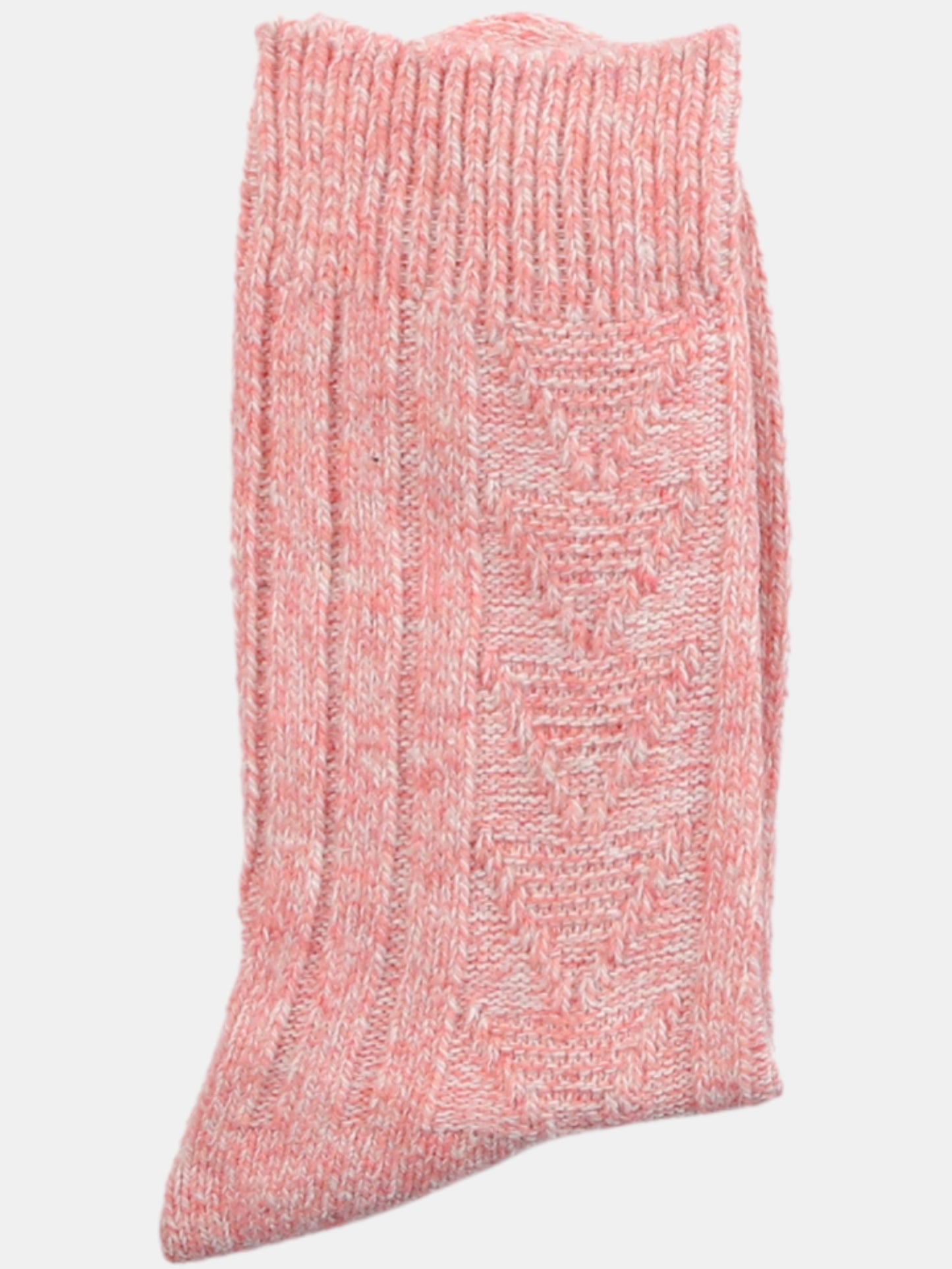 Crew Length Cozy Cable Knit Pattern Warm Socks for Women-Peach(Pack of 1)