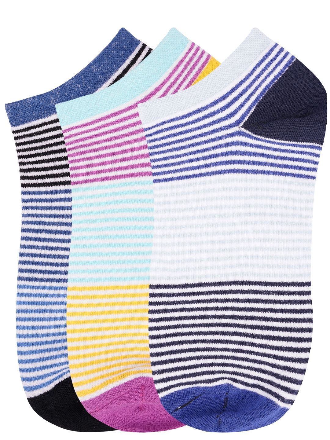 Ankle Length Colored Stripes Cotton Socks