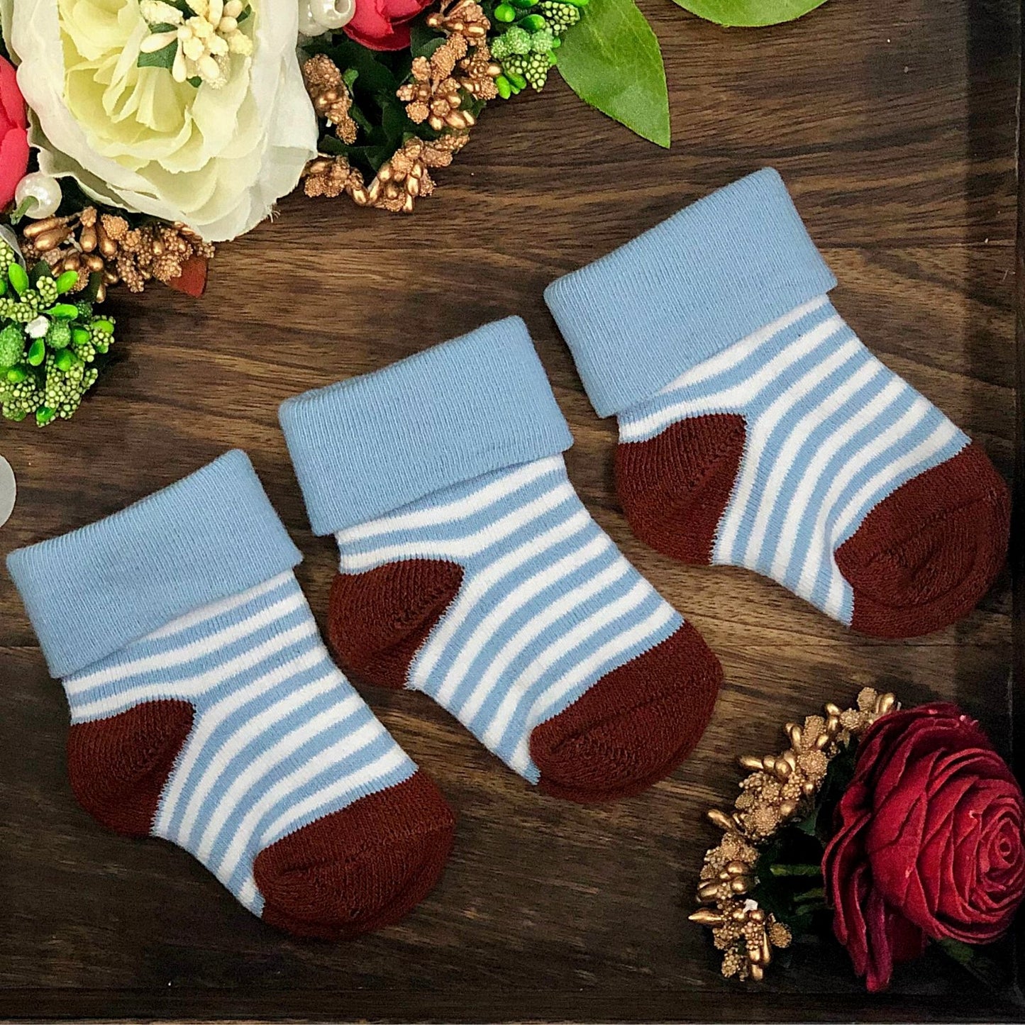 New Born Baby Cotton Terry Socks (Brown)