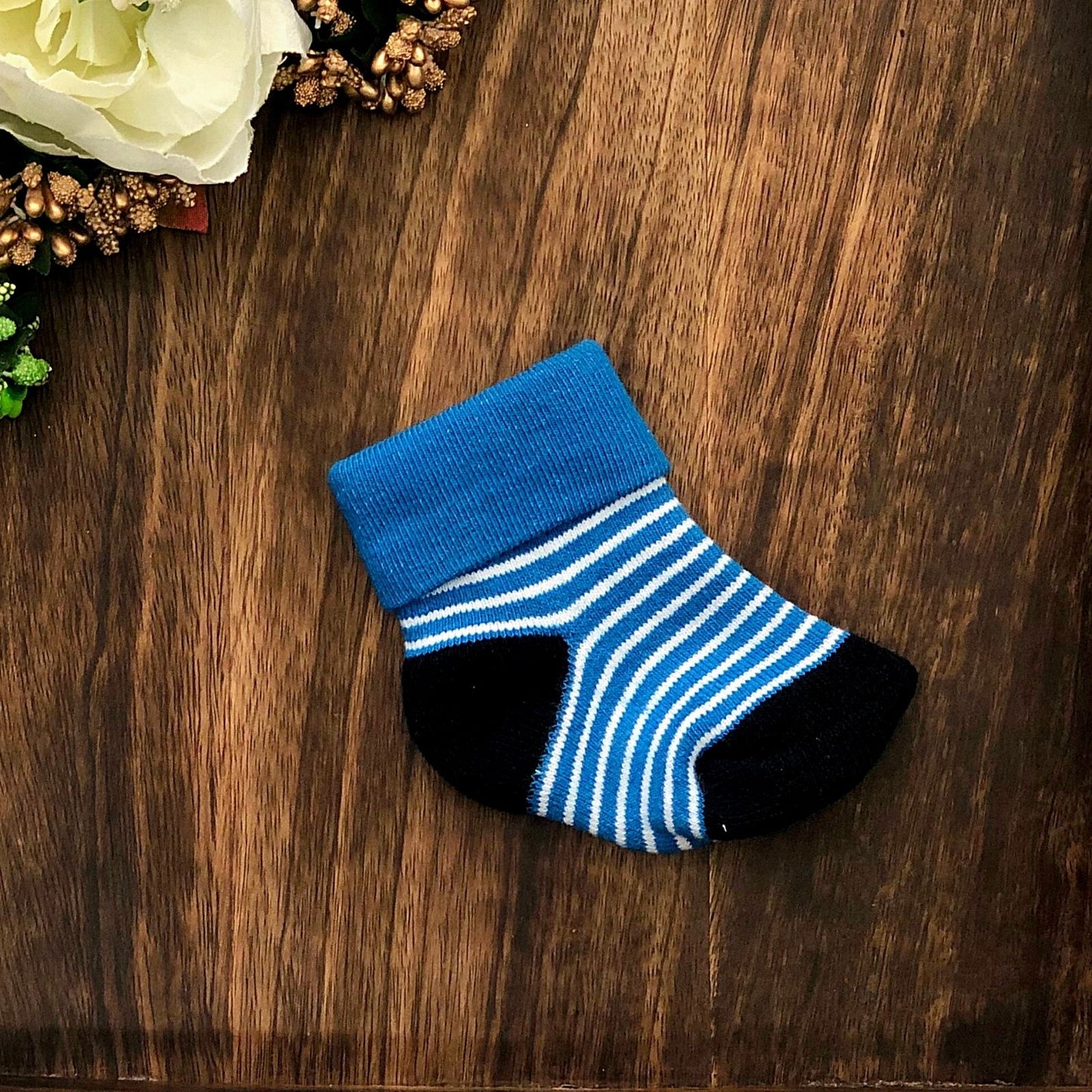 New Born Baby Cotton Terry Socks (Blue)