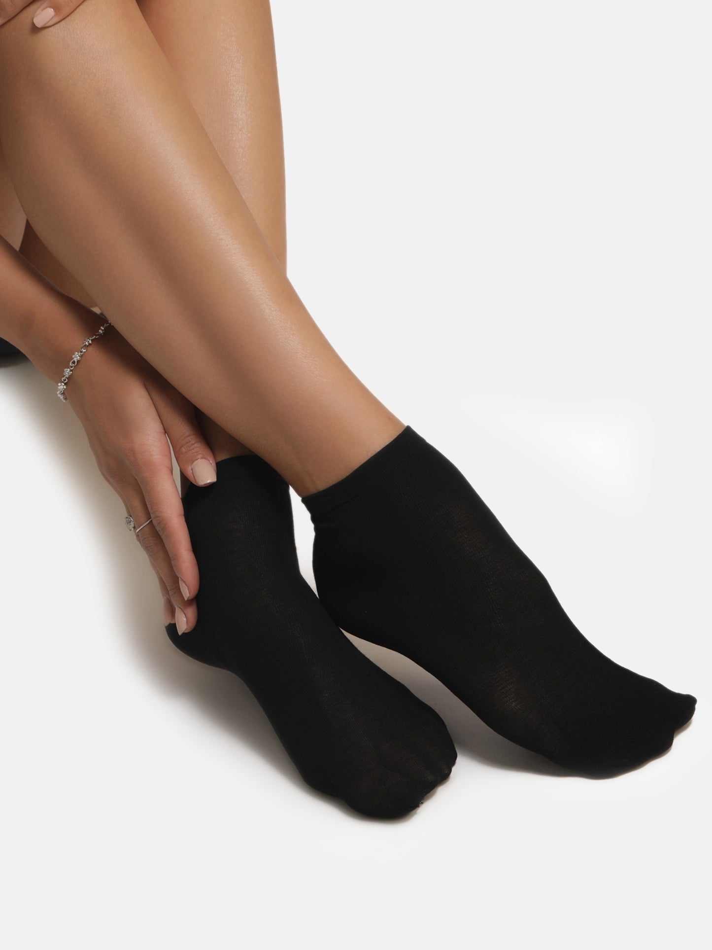 Ankle Cotton Socks- Black (Pack of 6)