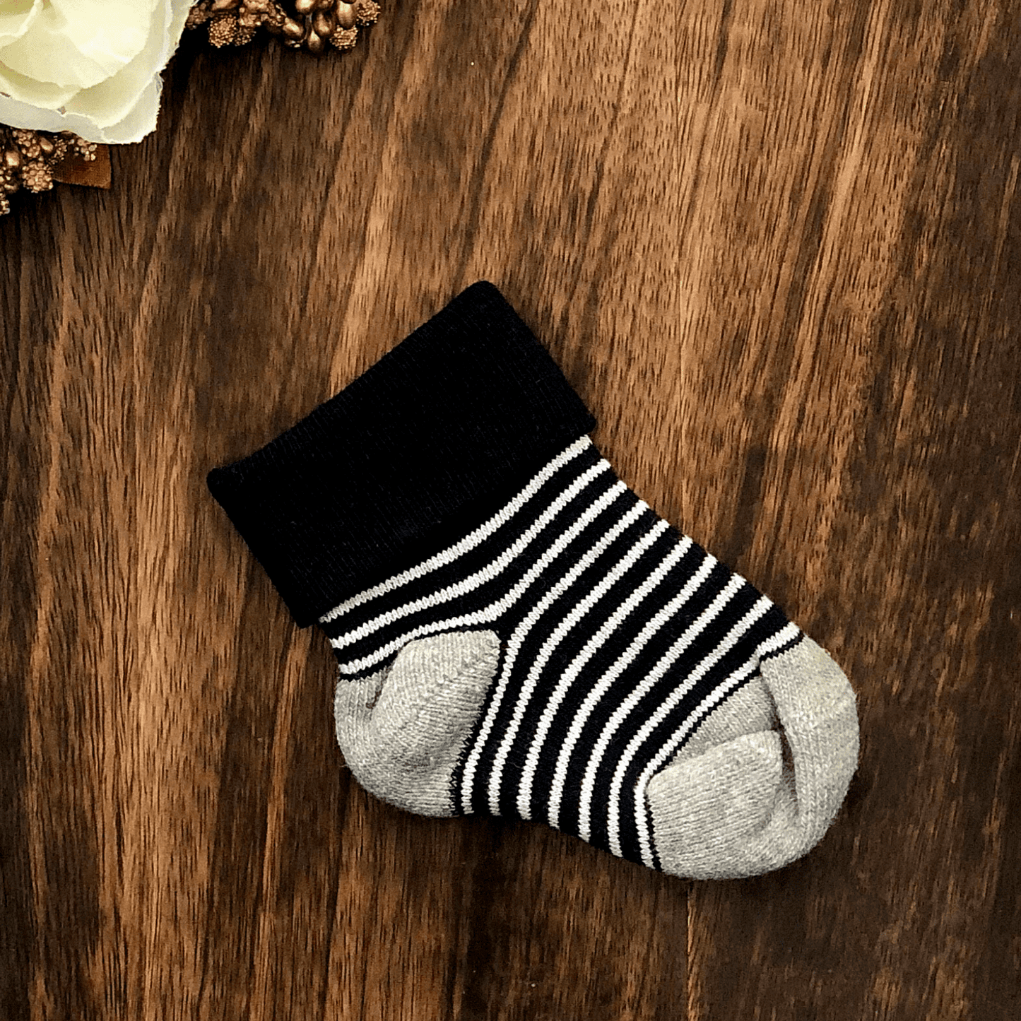 New Born Baby Cotton Terry Socks (Grey)