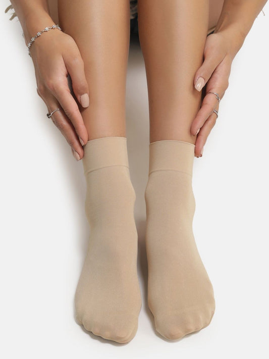 Opaque Ankle Socks - Skin