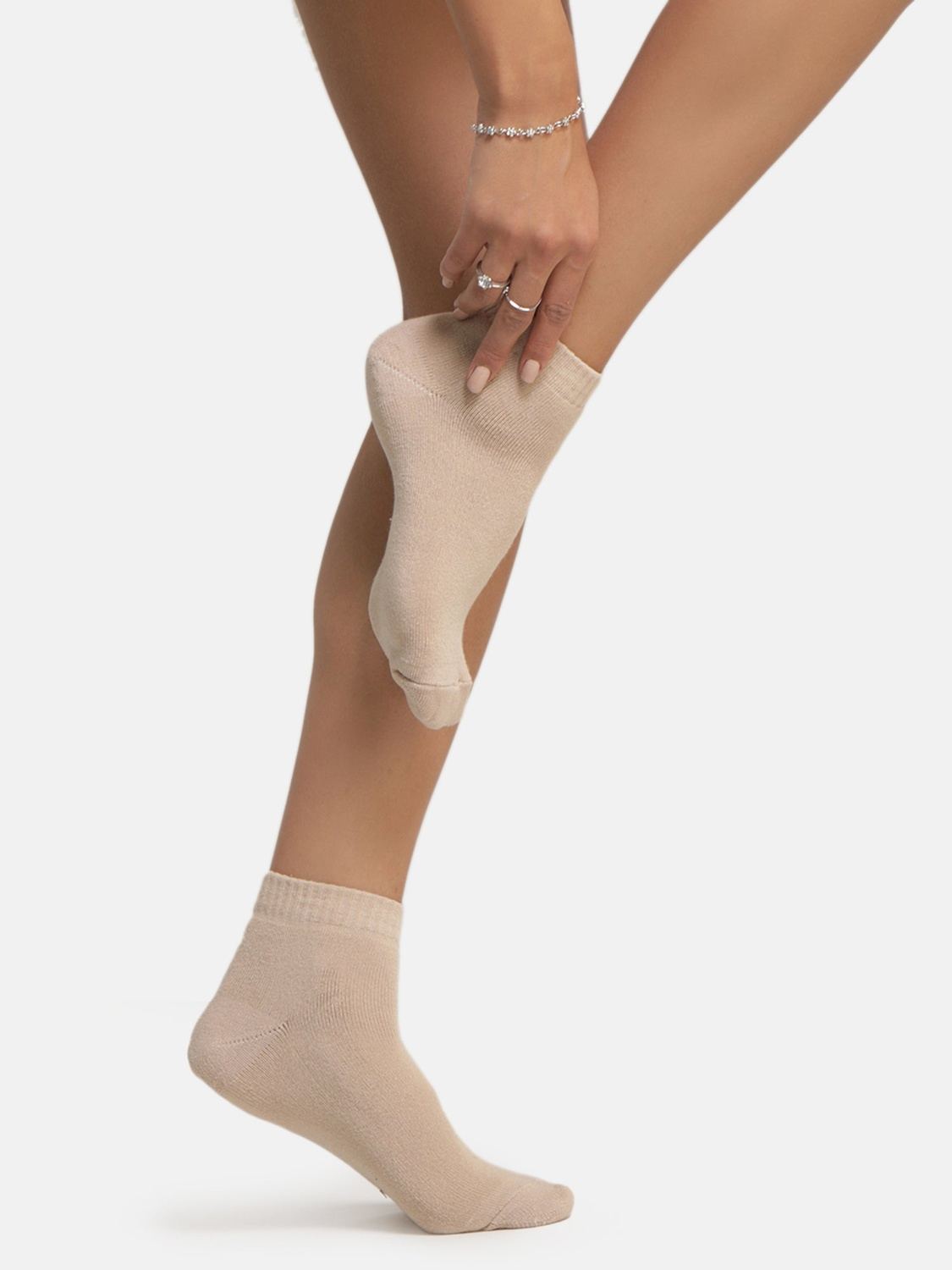 Ankle Length Terry Socks - Skin