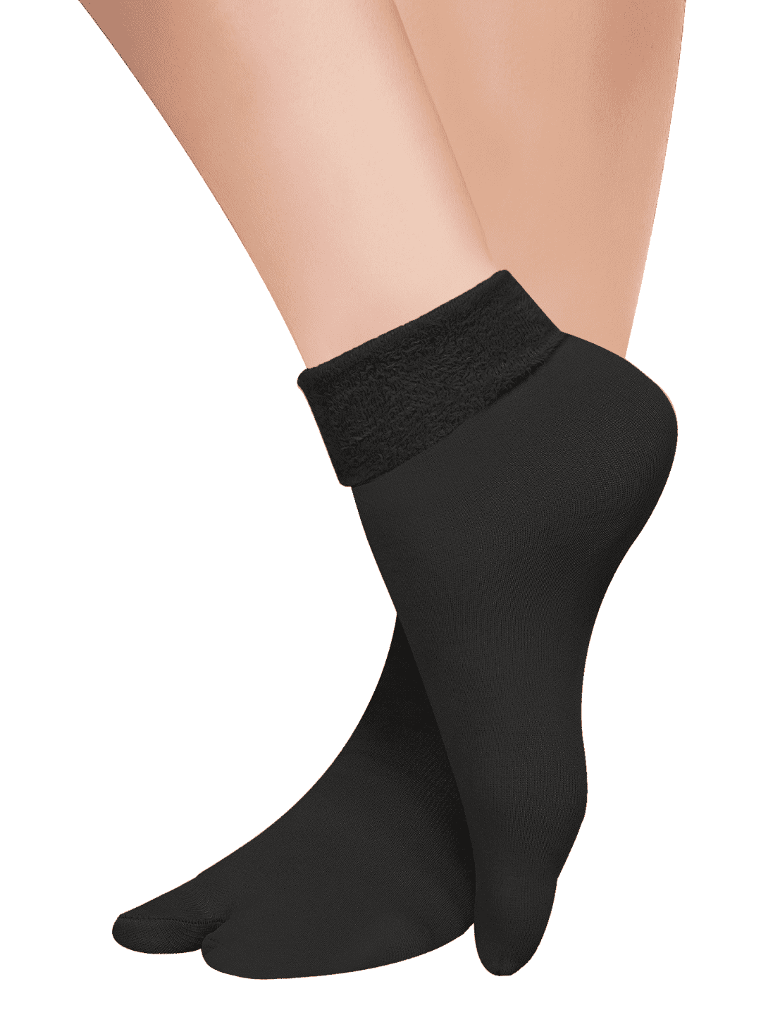 Fur Thumb Socks - Black