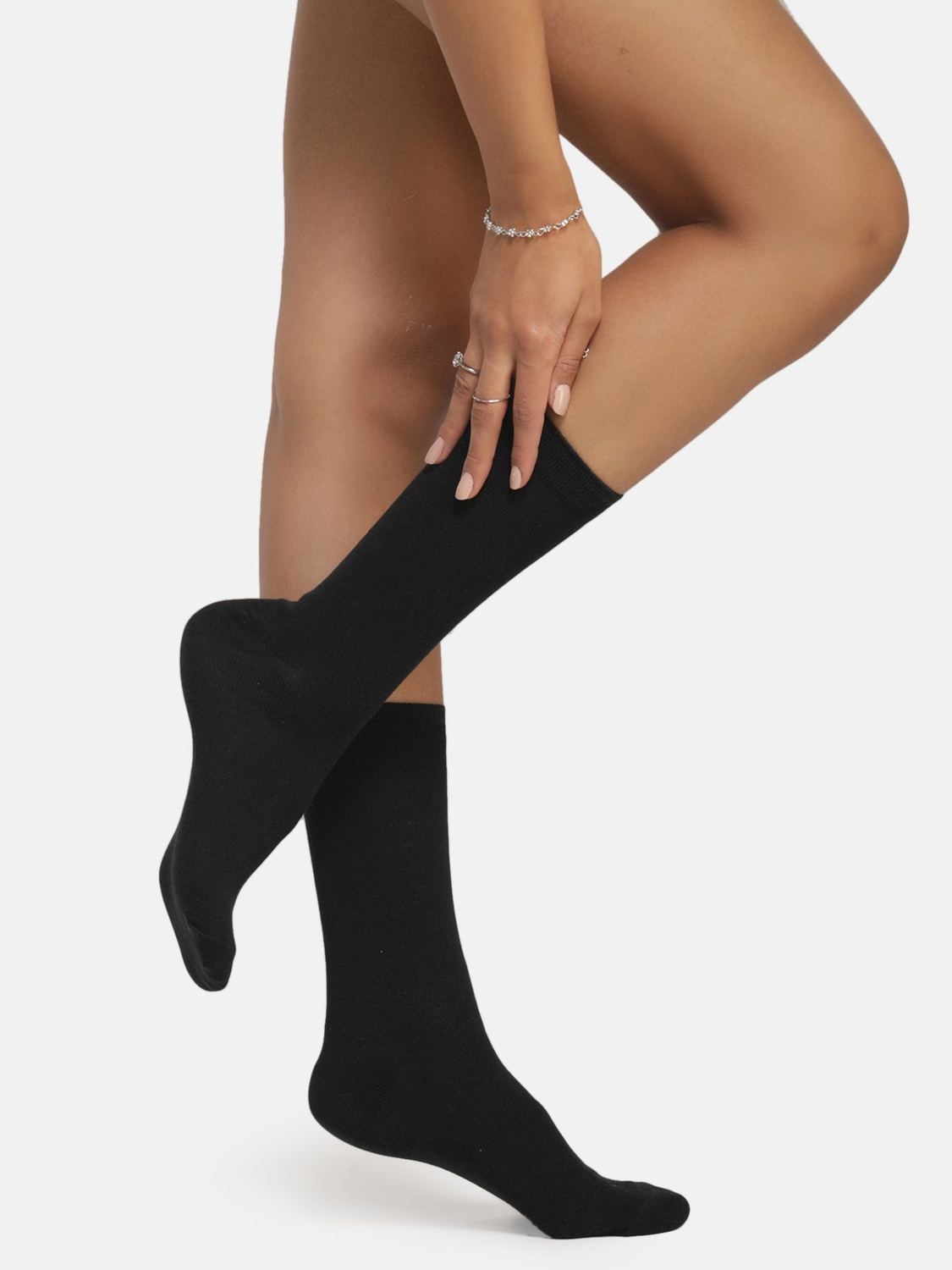 Regular Length Cotton Socks - Black