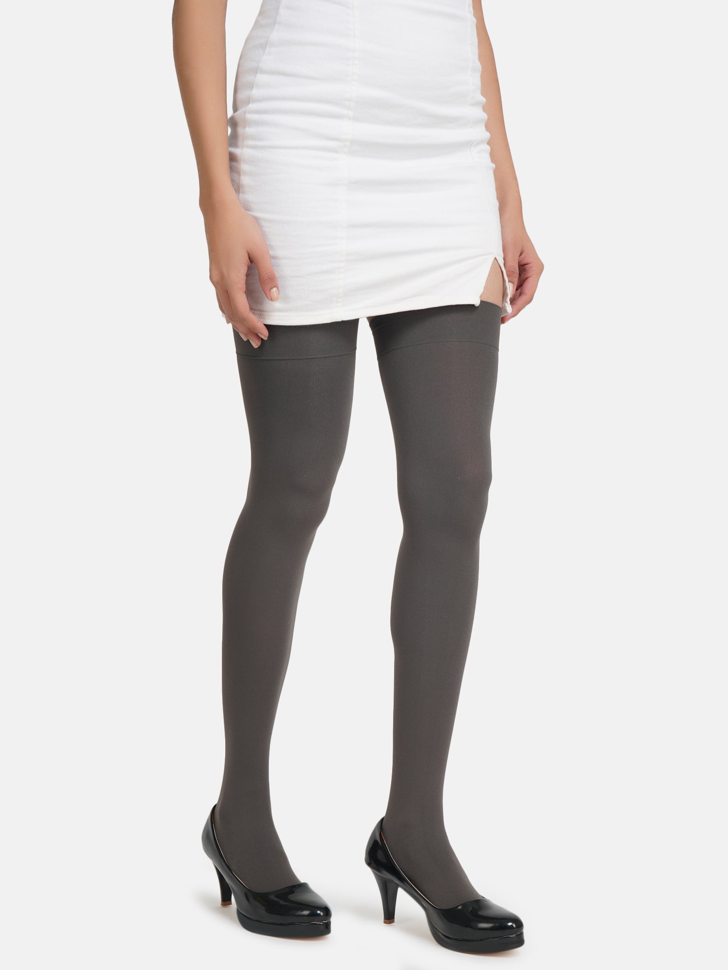 Charcoal Grey Thigh Stocking