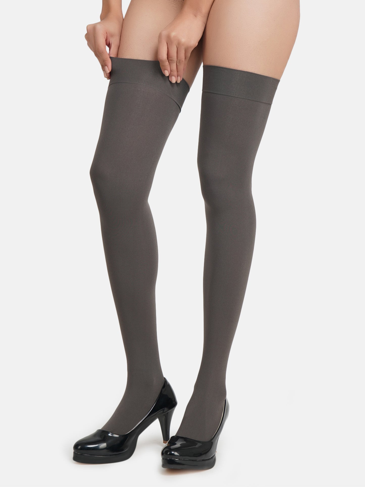Charcoal Grey Thigh Stocking