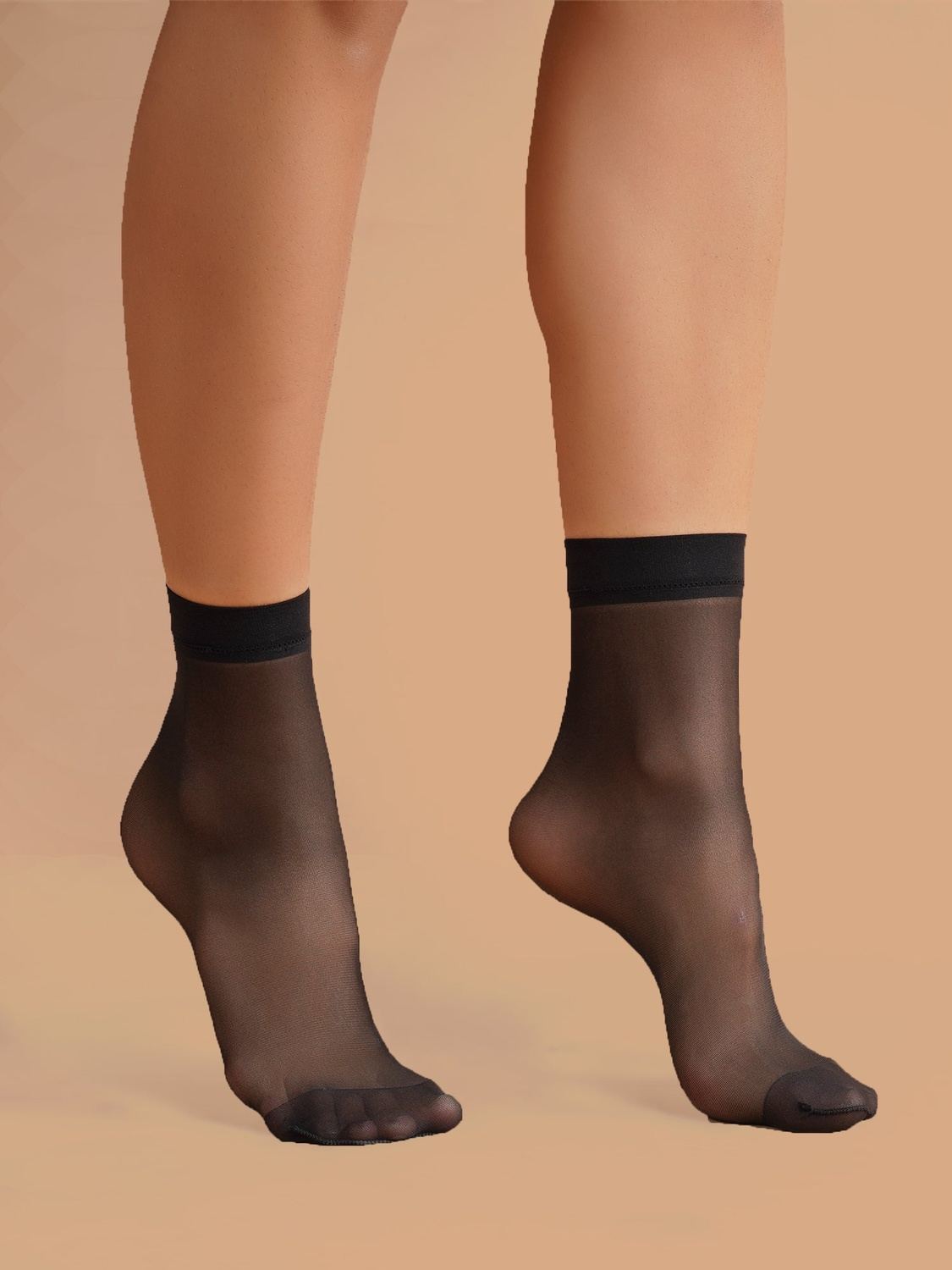 Sheer Ankle Socks - Black