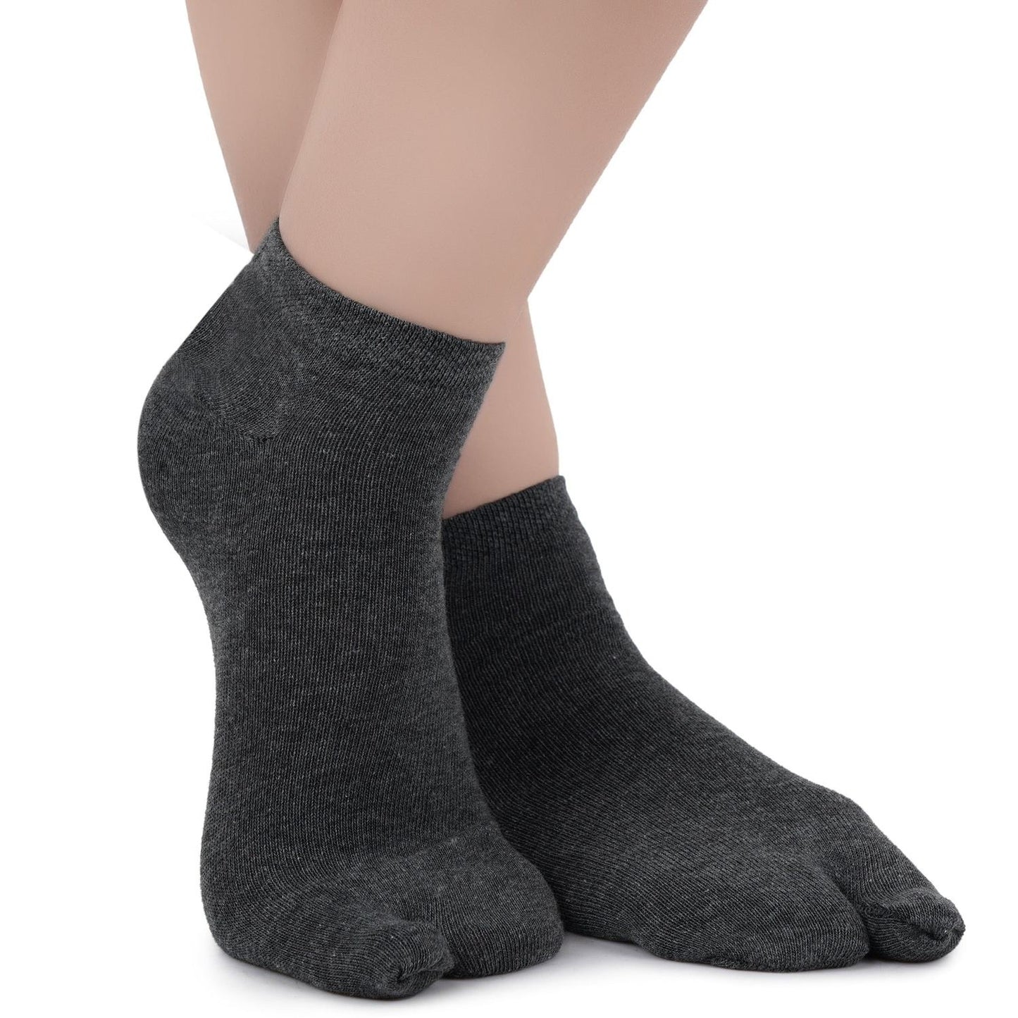 Low Ankle Length Thumb Socks - Dark Grey