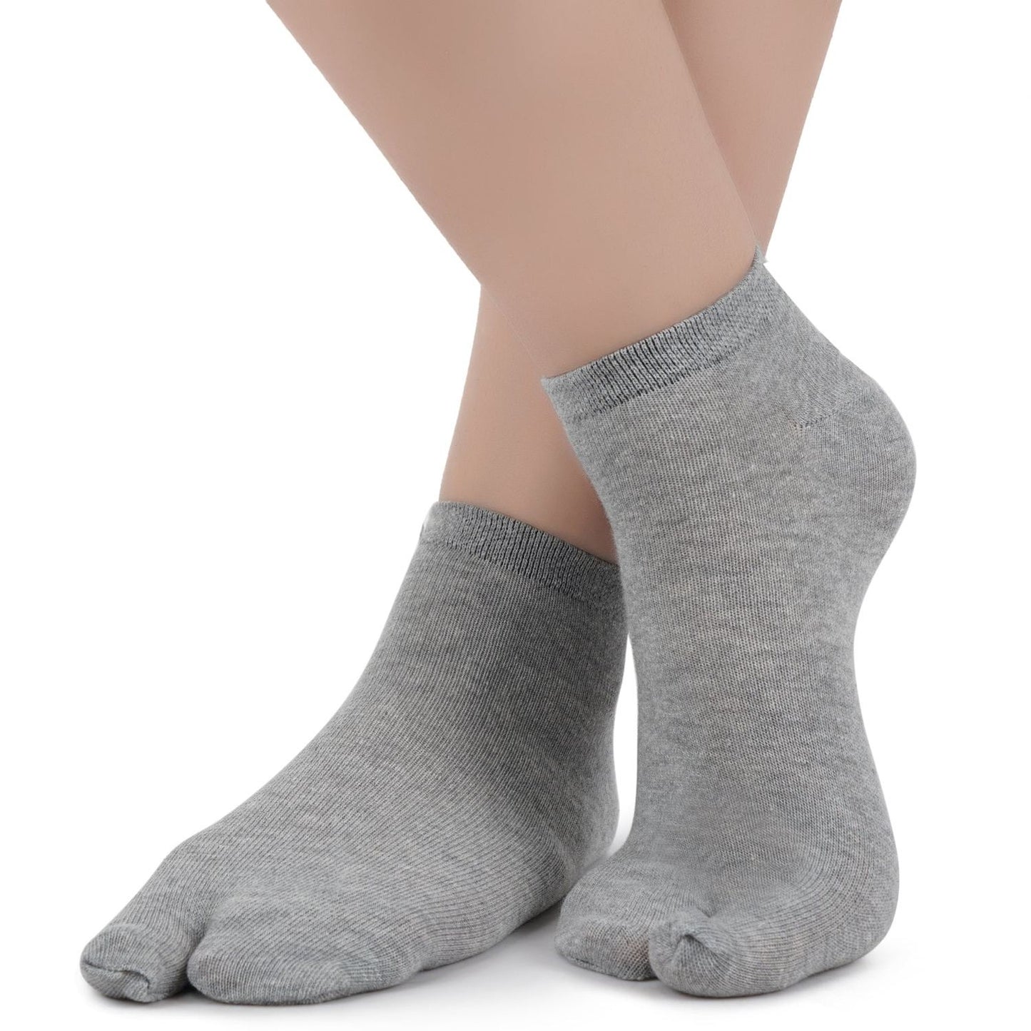 Low Ankle Length Thumb Socks - Light Grey