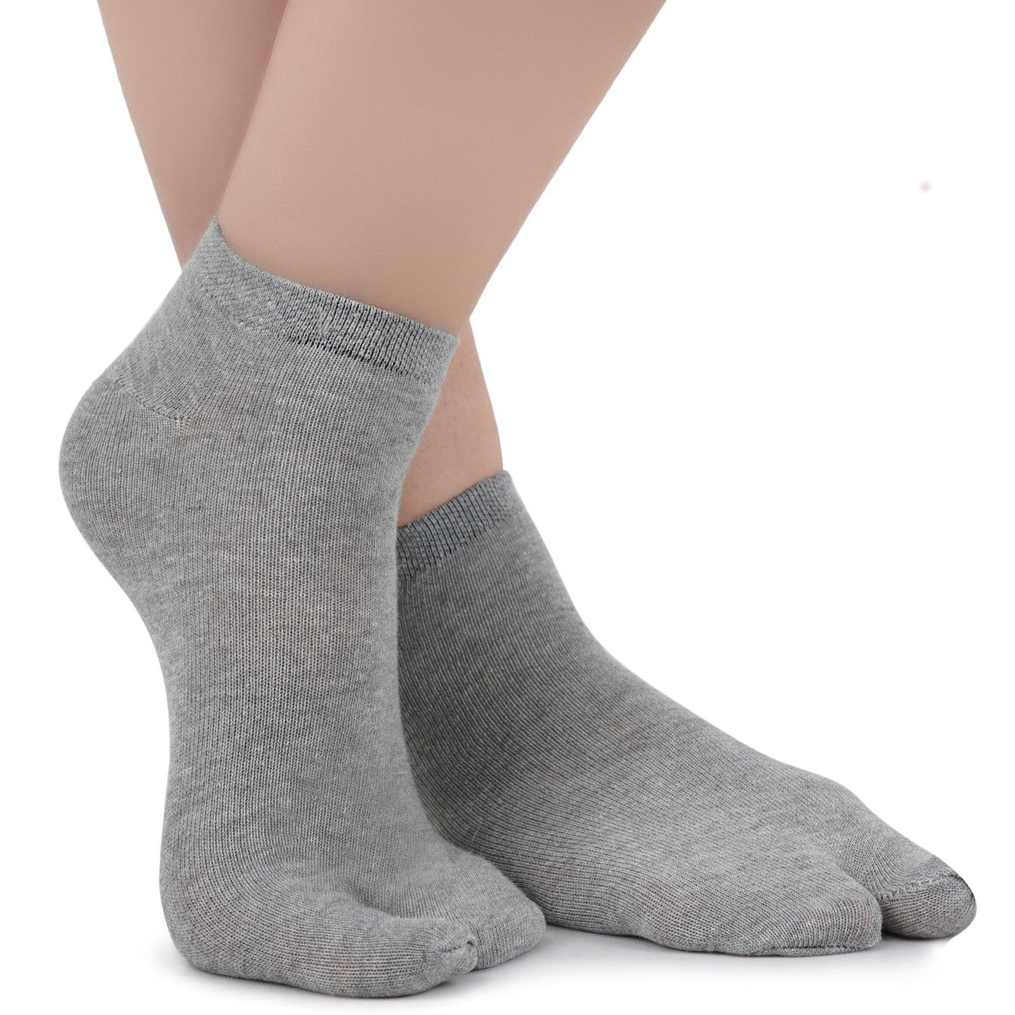 Low Ankle Length Thumb Socks - Light Grey