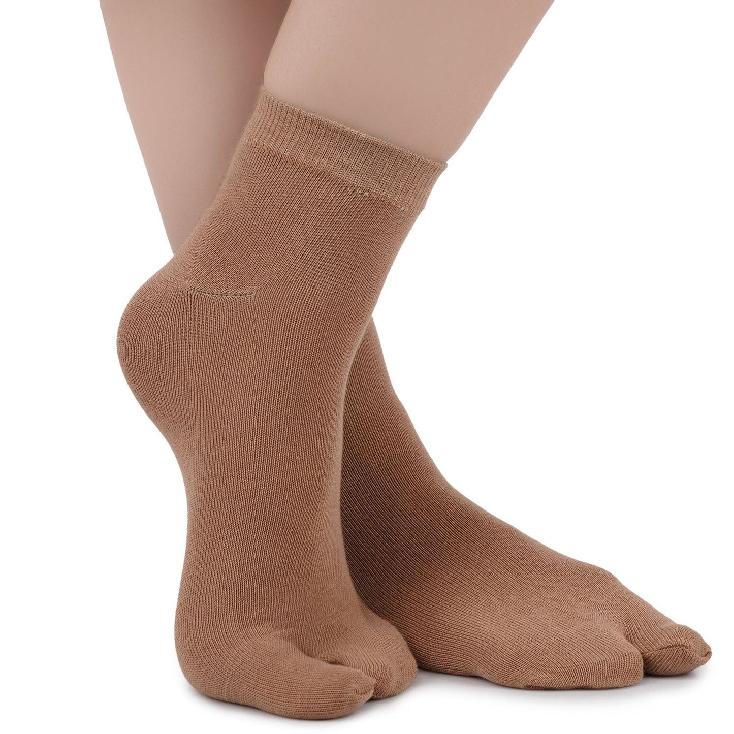 Ankle Length Thumb Socks - Fawn/Dark Skin
