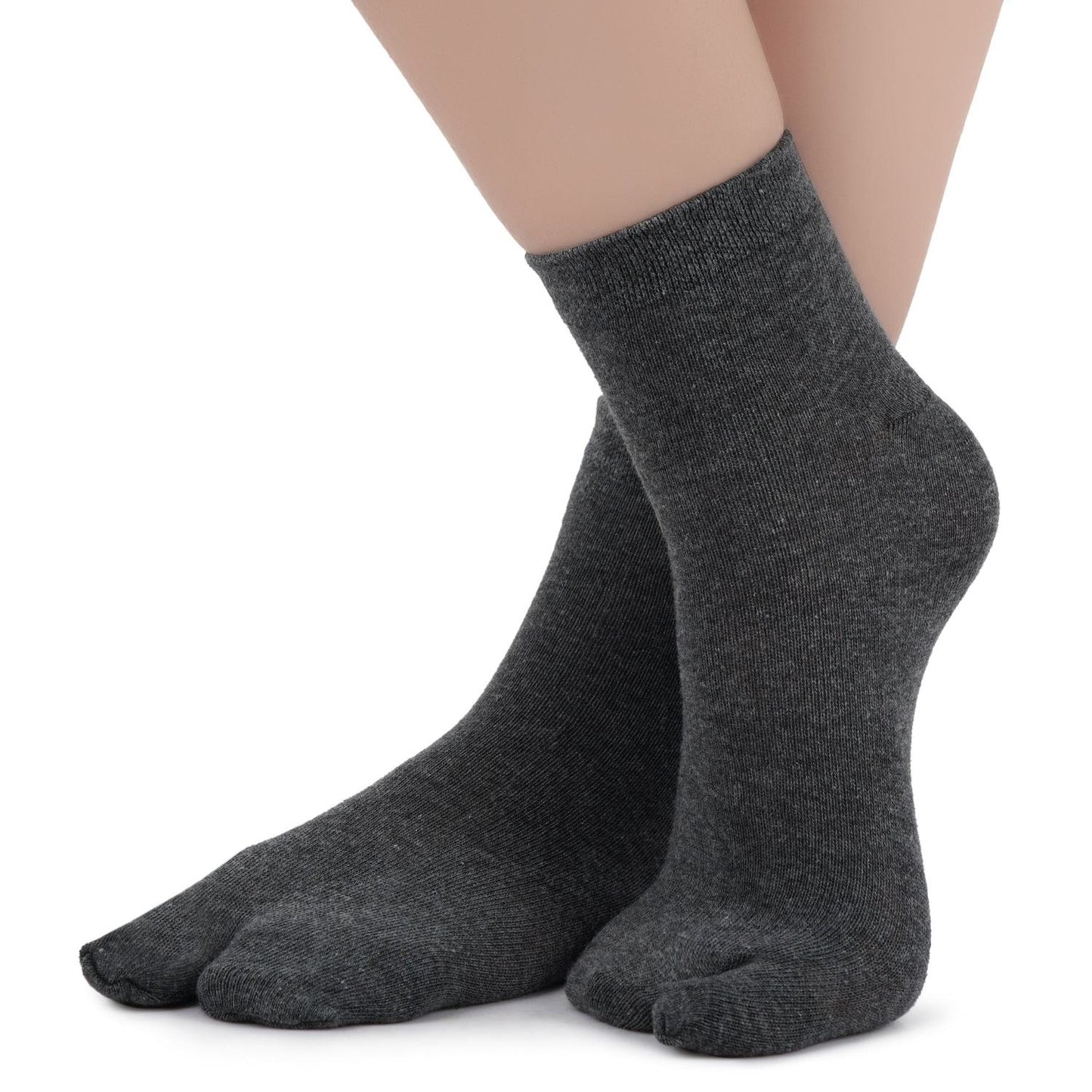 Ankle Length Thumb Socks - Dark Grey