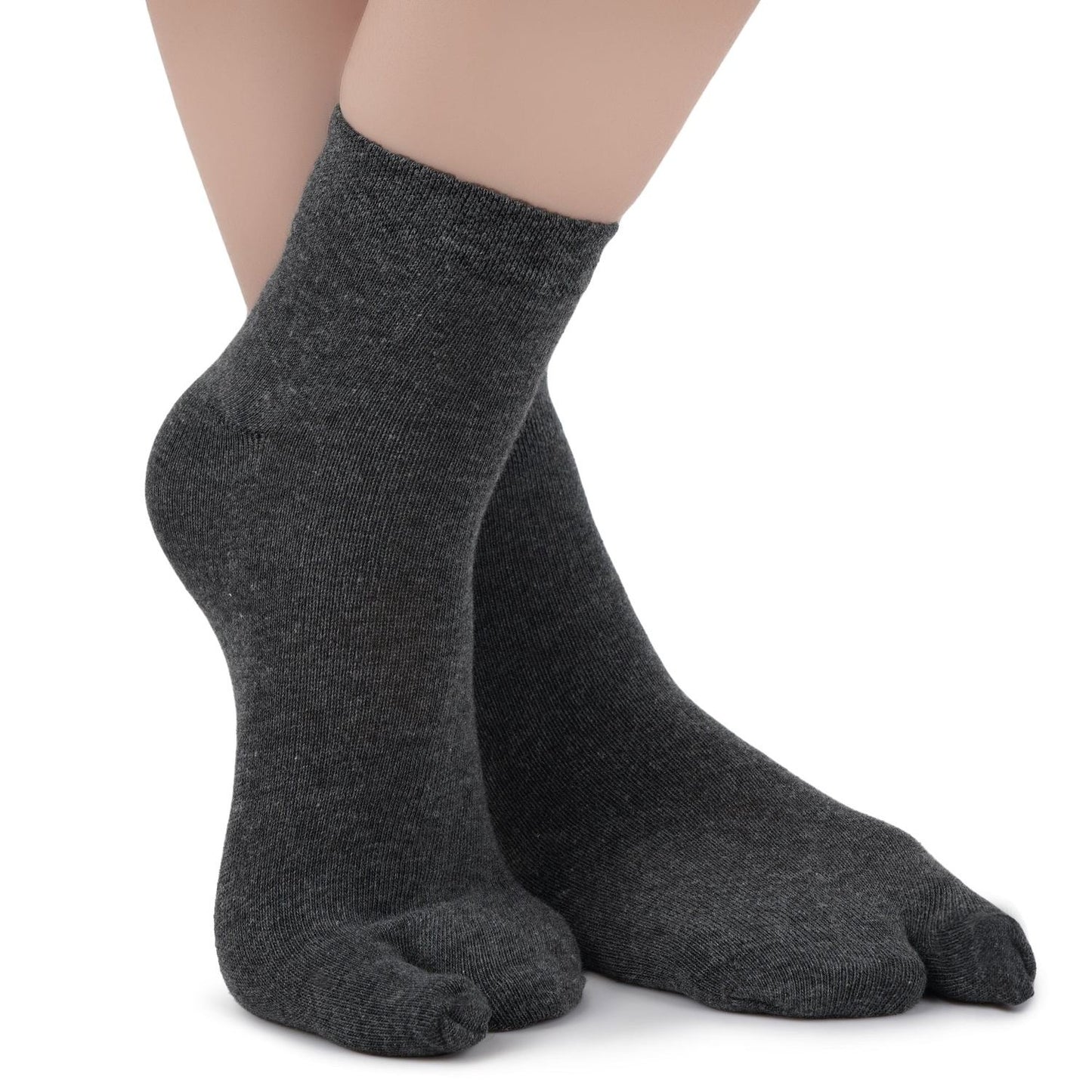Ankle Length Thumb Socks - Dark Grey