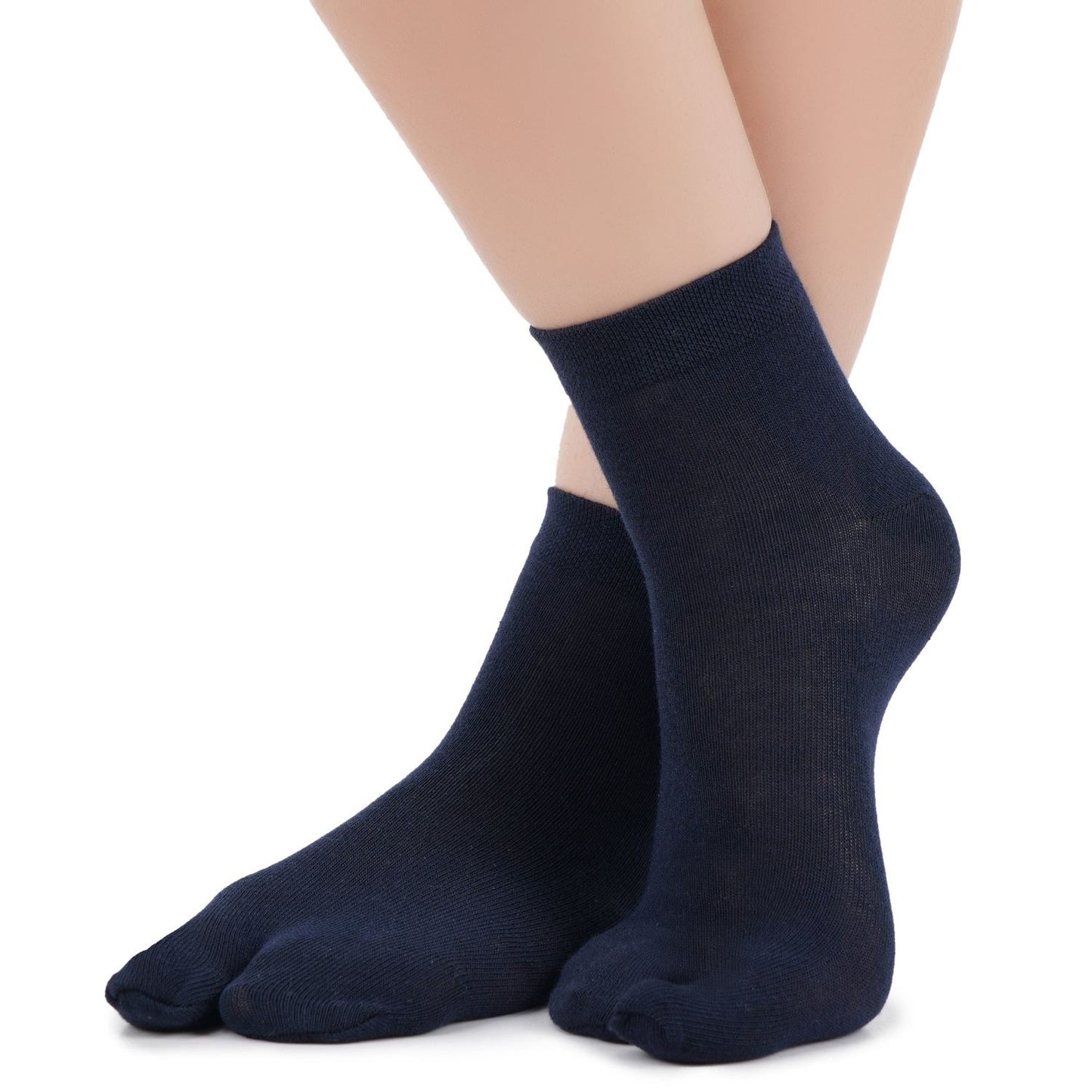 Ankle Length Thumb Socks - Navy Blue
