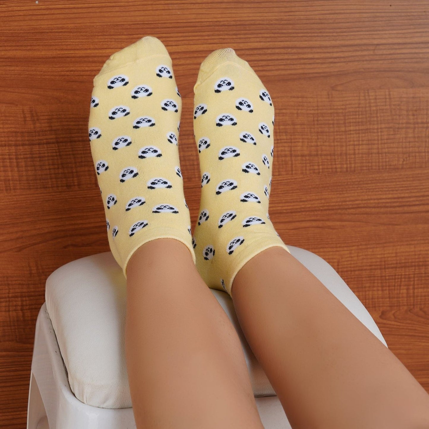 Panda Sneaker Socks (Yellow)