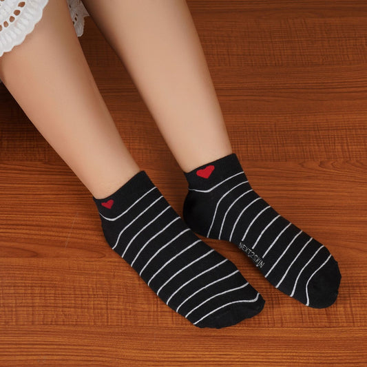 Striped Sneaker Socks (Black)