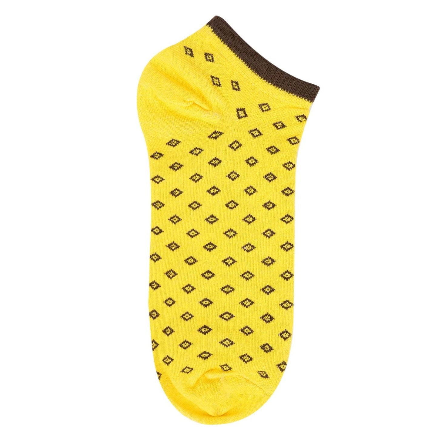 Low Ankle Diamond Pattern Socks (Yellow)
