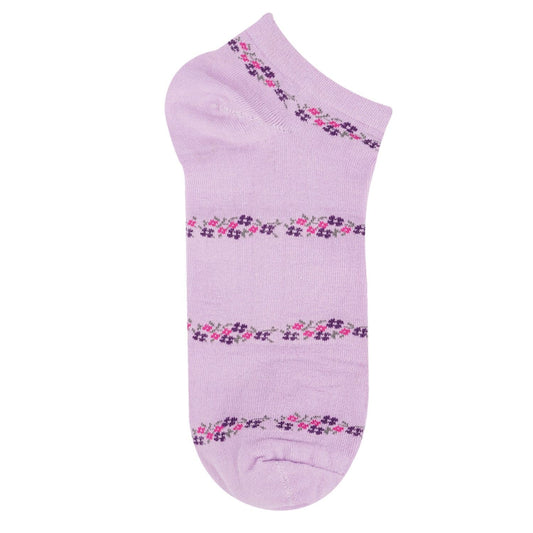 Floral Sneaker Socks (Violet)